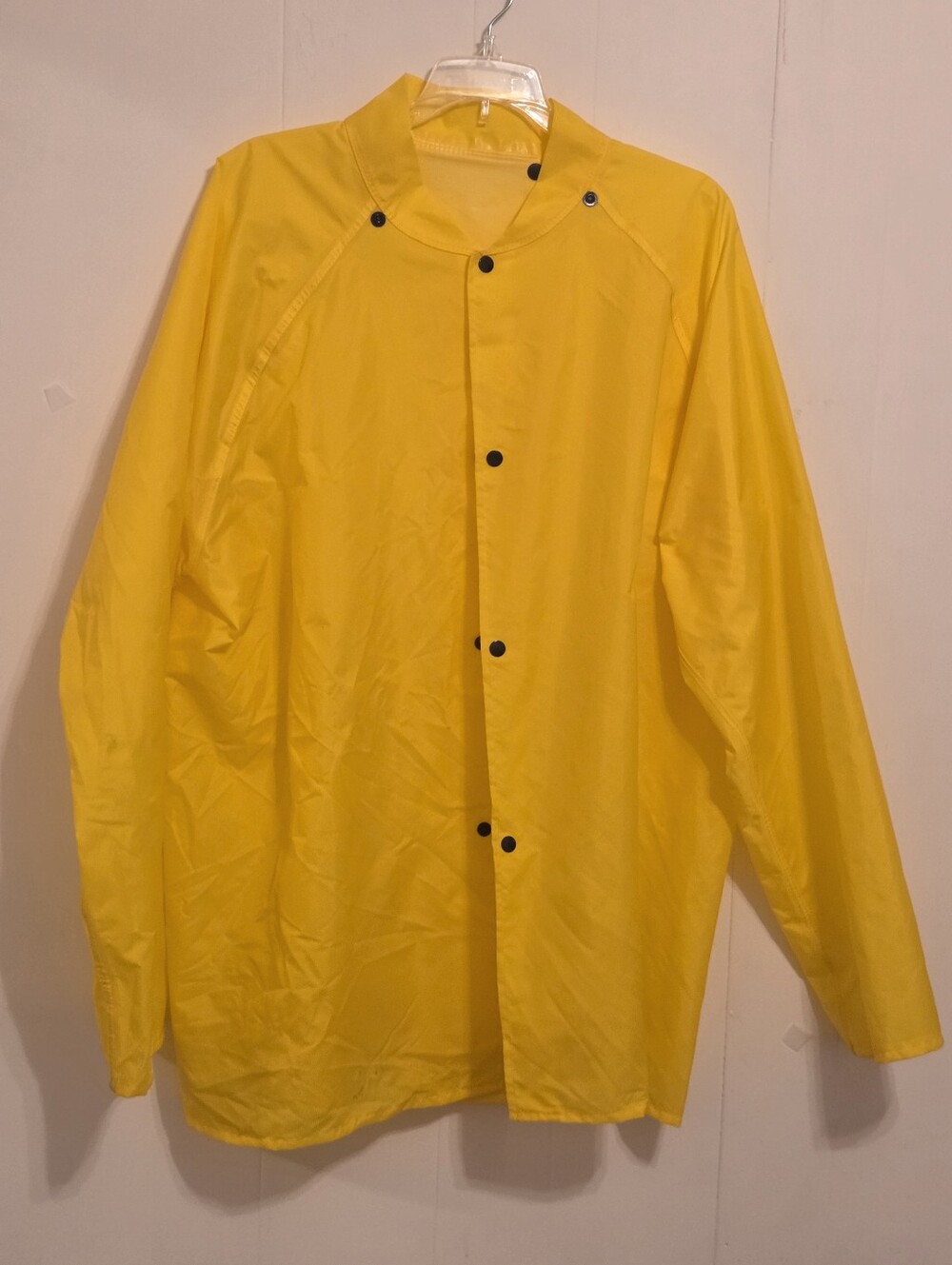 Men's Yellow Lightweight Snap-Front Rain Suit With Hood Large